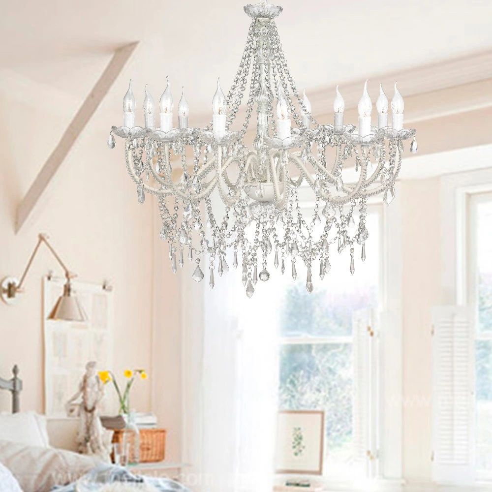 Hot Sale Candle Acrylic Lighting Crystal Chandelier 12 Arms