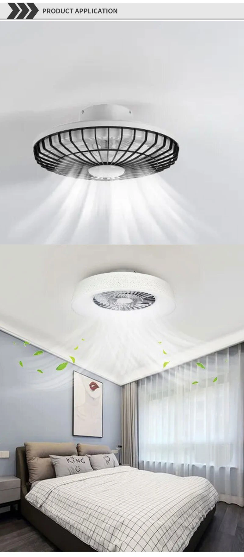 High Quality Factory Direct Sales DC Motor 6-Speeds Remote Control Fan Light Modern Ceiling Fan with LED Light