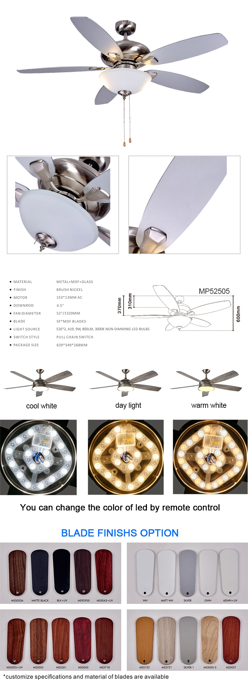 High Quality Luxury LED Crystal Fan Lights Living Room Modern Fan with Remote Control Ceiling Fans 110V 220V Ceiling Fans