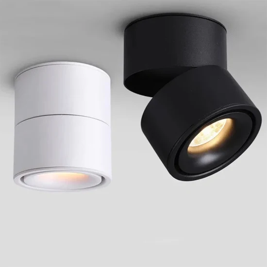 Plafoniera LED orientabile a 360°, faretto orientabile e pieghevole, downlight a plafone