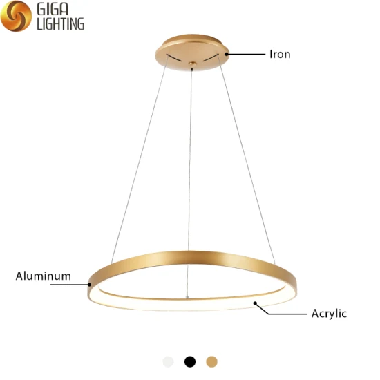 Moderna illuminazione per interni a LED nordica, plafoniera spazzolata dorata, plafoniera a LED per soggiorno