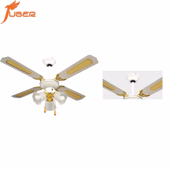 Ventilatore da soffitto decorativo da 42 pollici modello 3 pale al dettaglio con lampada