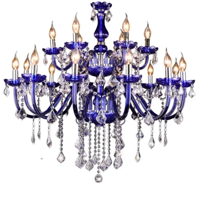 Lampadario di cristallo classico di lusso in vetro viola elegante senza fiamma per la cappella della sala del palazzo decorata