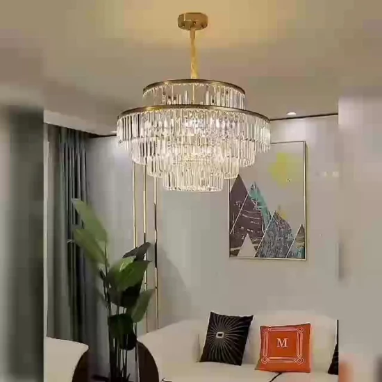 Illuminazione moderna Lampadario di cristallo rotondo in ferro E14x16 diamante K9 di lusso