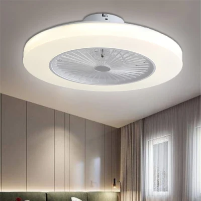 Ventilatore da soffitto con telecomando per attenuare la luce Decorazioni per la casa moderne Lampada da soffitto con telecomando da 58 cm (WH-VLL-15)