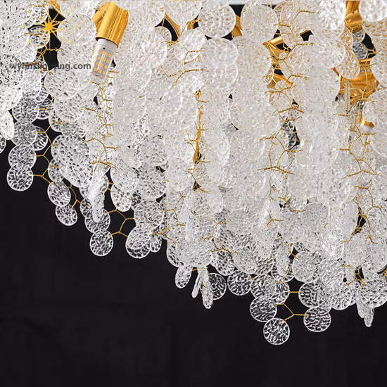 Matrimonio moderno di lusso appeso a lume di candela Lampadario di cristallo Lampada a sospensione moderna per interni Lampadario in cristallo trasparente