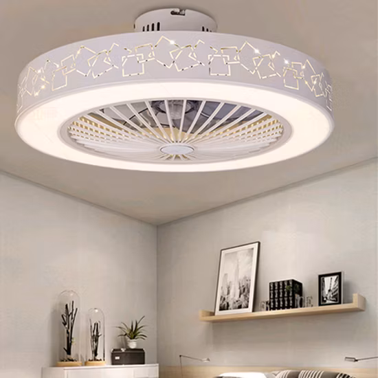Moderne luci per ventilatore da soffitto a LED, telecomando Wi-Fi, lampada da soffitto pieghevole con APP (WH-VLL-16)
