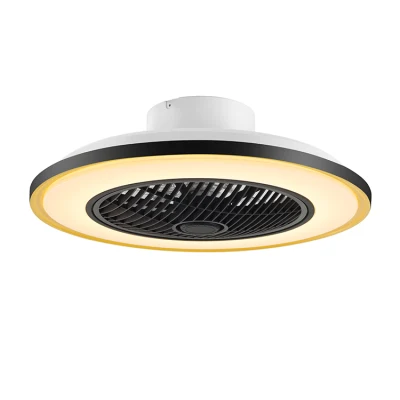 Ventilatore da soffitto moderno a LED con controller WiFi Tuya, ventilatore da soffitto rotondo a LED per interni ed esterni alla moda